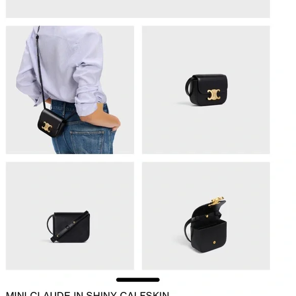 Celine Black Leather Crossbody with Gold Triomphe Hardware - Picture 12 of 12